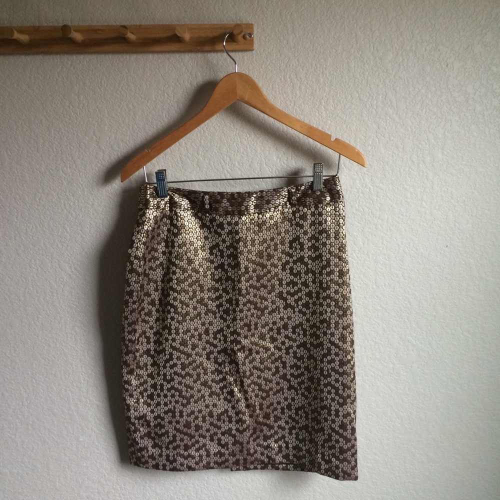 Gold Faux Sequin Skirt